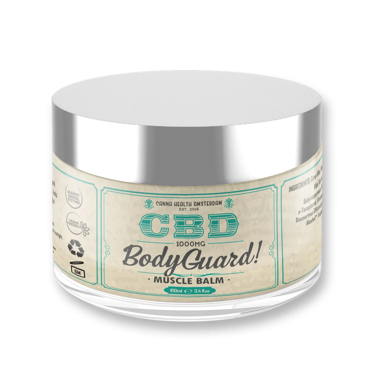 Bodyguard - CBD Muscle Balm - 1000mg CBD - Canna Health Amsterdam THE BODYGUARD: Muscle Balm - 1000 mg CBD - Image 1