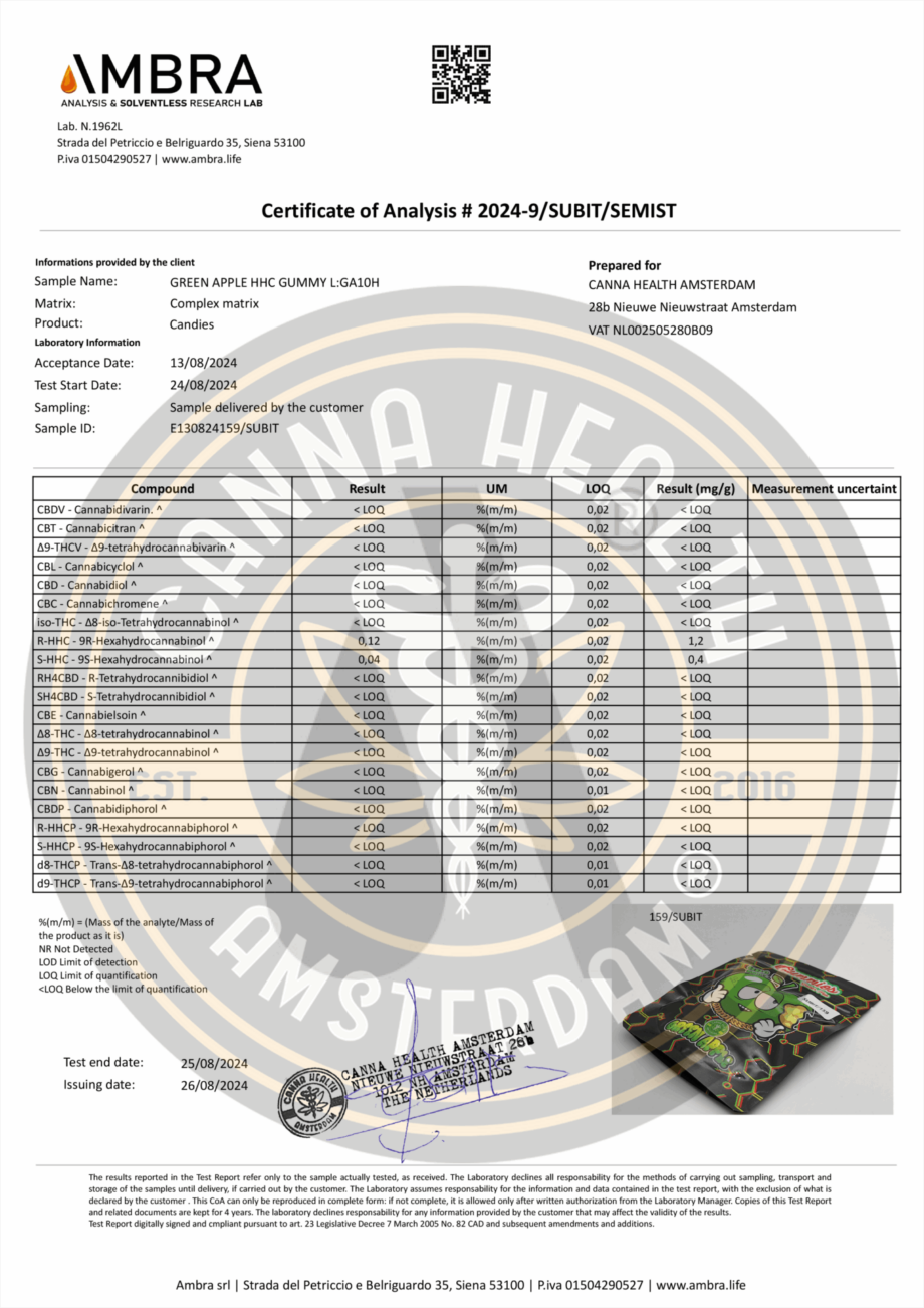 HHC GUMMY: GREEN APPLE 100 mg HHC - Image 2
