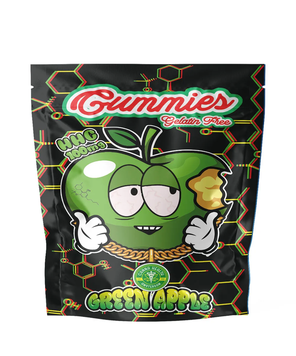 GREEN APPLE- HHC GUMMIES - CANNA HEALTH AMSTERDAM HHC GUMMY: GREEN APPLE 100 mg HHC - Image 1
