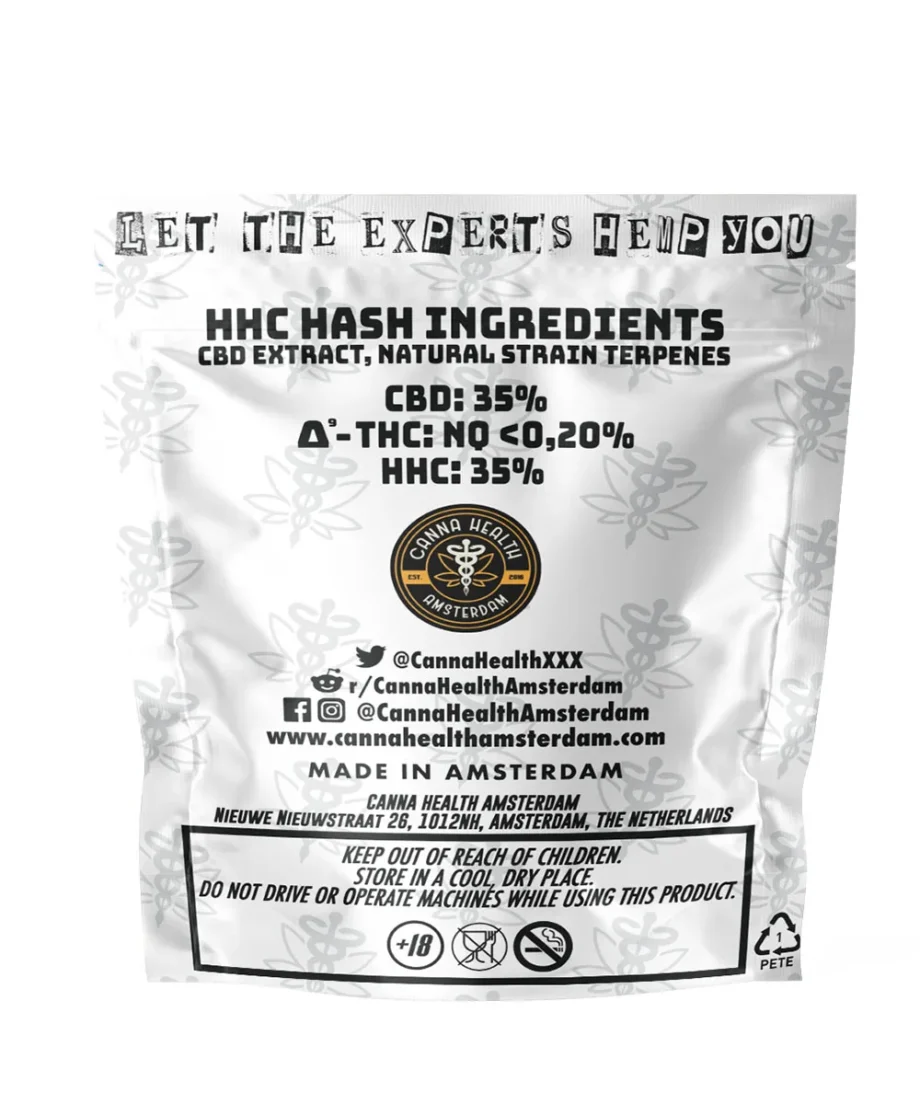 HHC HASH / HASHISH - 0% Δ9-THC, 0% Δ8-THC - 35% CBD - 35% HHC - 1G - Image 2