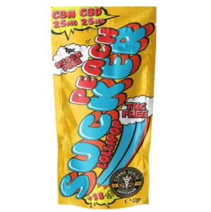 CBN - CBD LOLLIPOP - SUCKER: Peach - 25 mg CBN, 25 mg CBD