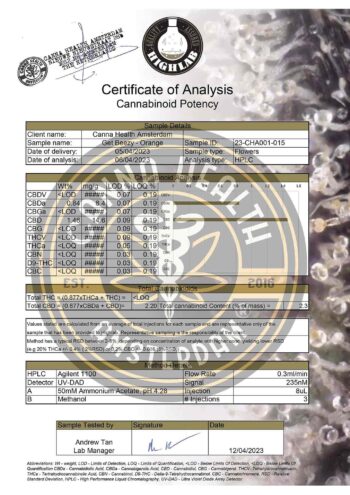 Get Beezy Orange - COA