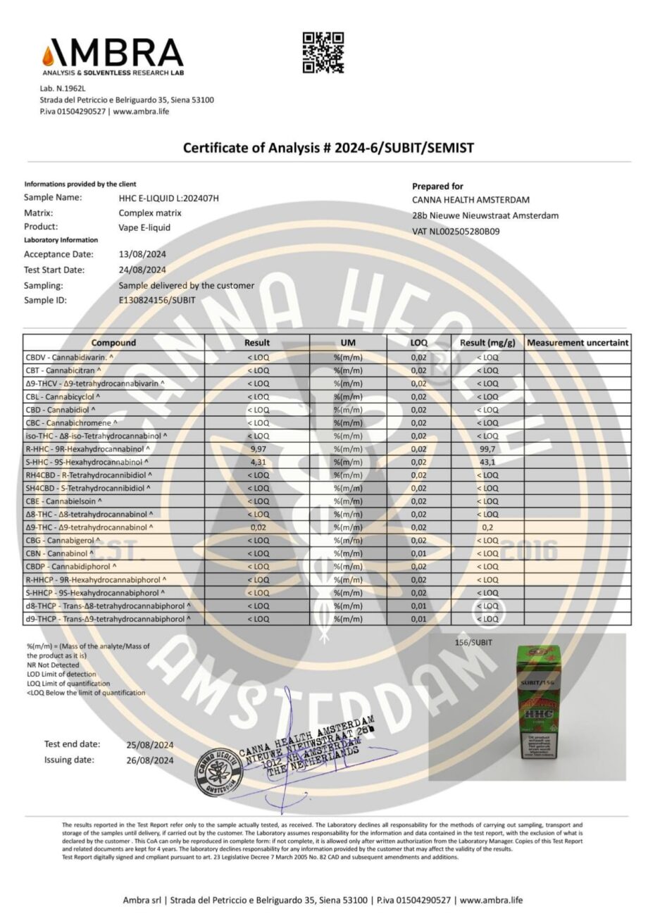 20% HHC E-Liquid - 10ml - Image 2