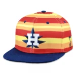 Hashstros Orange Striped Snapback Hat
