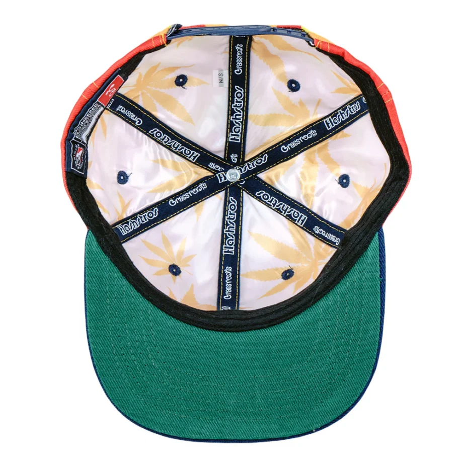 Hashstros Orange Striped Snapback Hat - Image 2