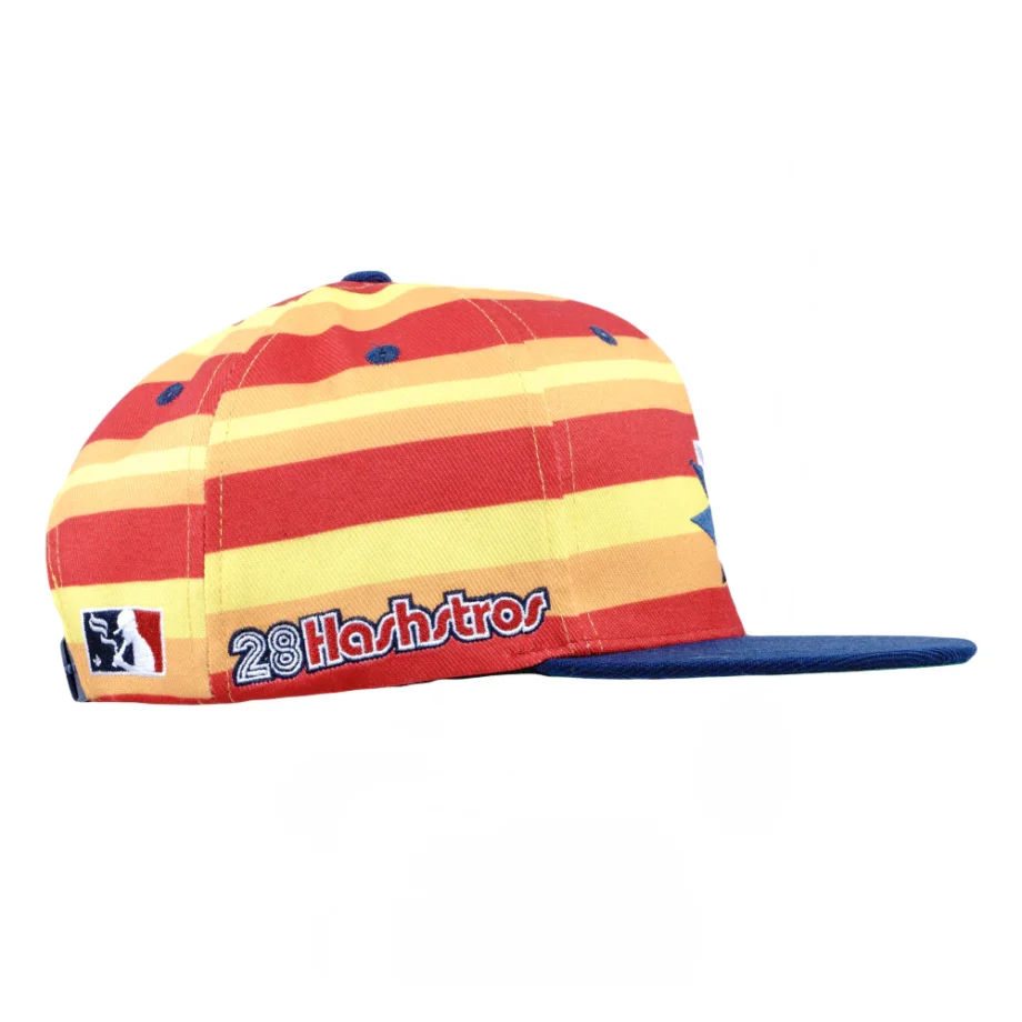 Hashstros Orange Striped Snapback Hat - Image 6