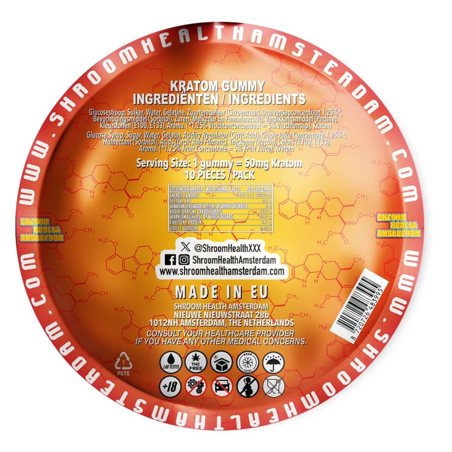 kratom gummies back side