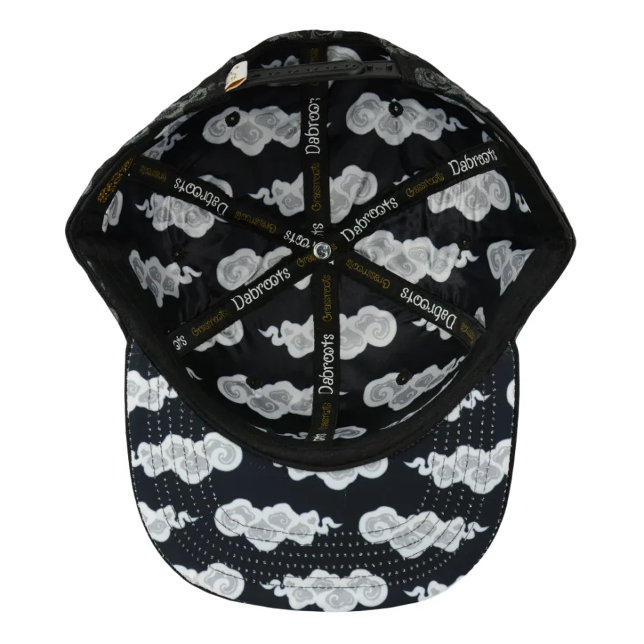 Dabroots Clouds Allover Black Snapback Hat - Image 2