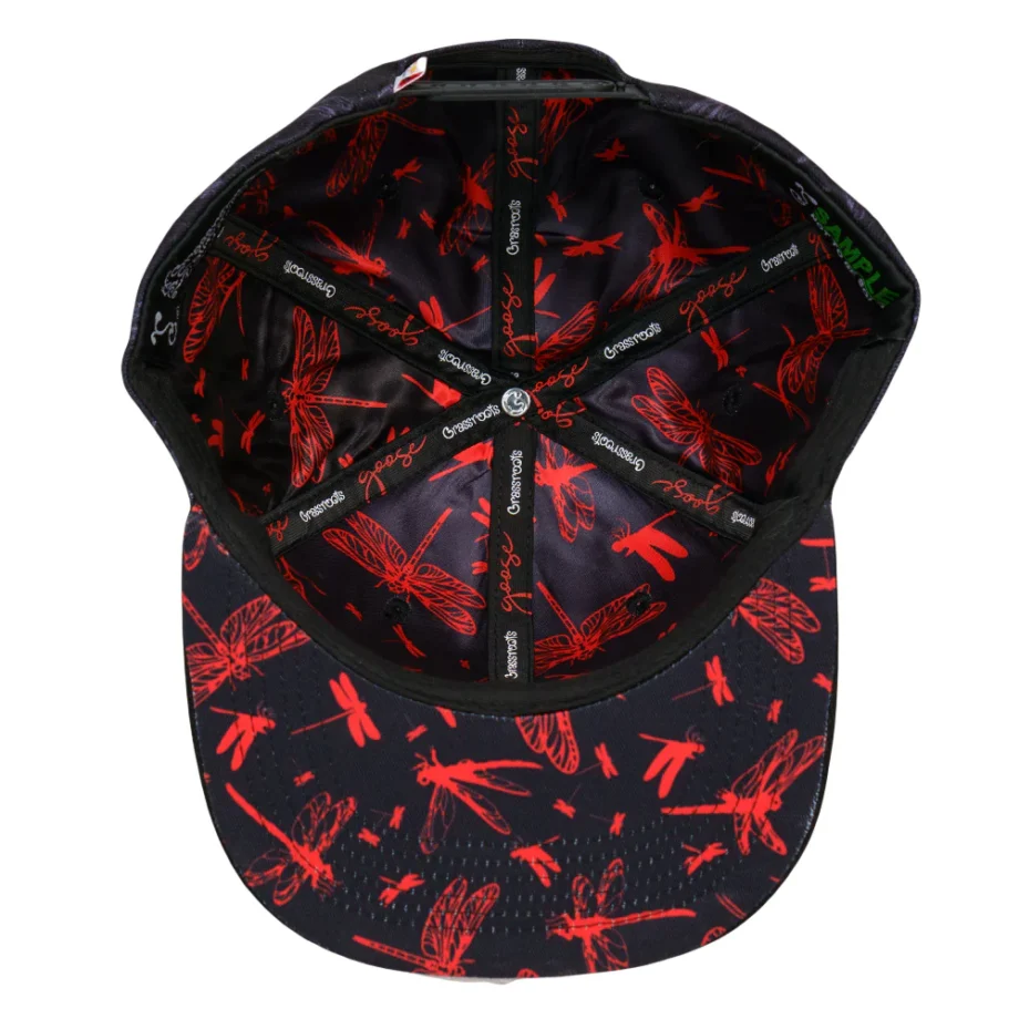 Goose Dragonfly Black Snapback Hat - Image 5