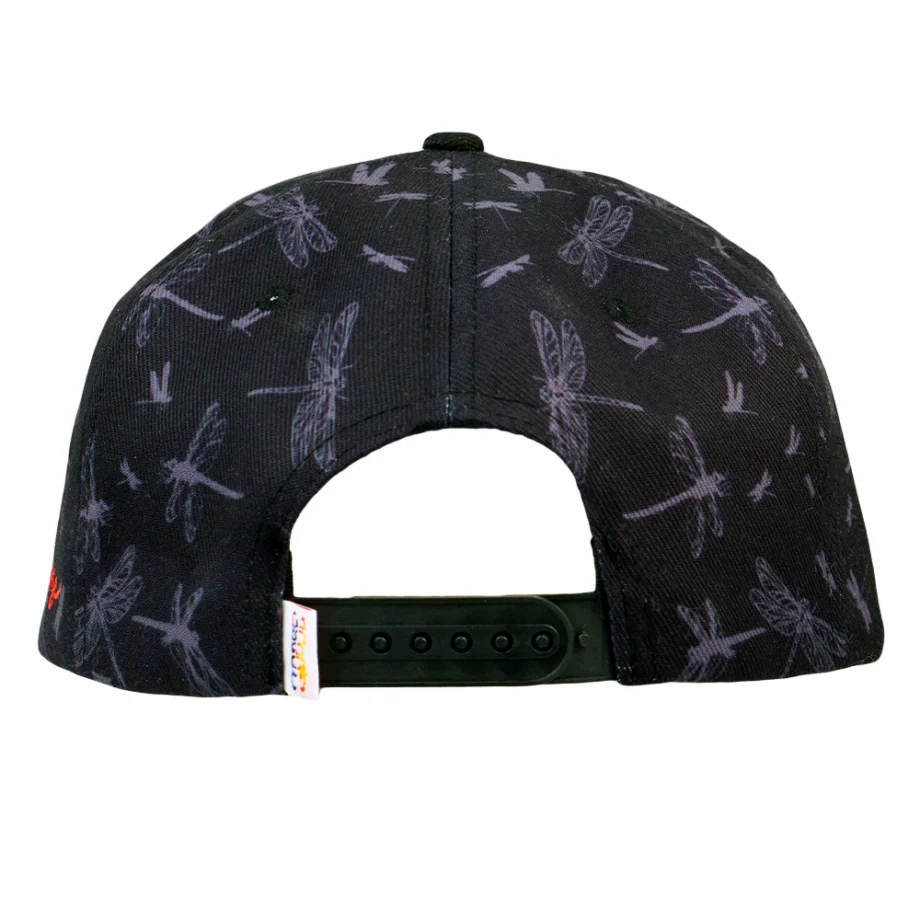 Goose Dragonfly Black Snapback Hat - Image 6
