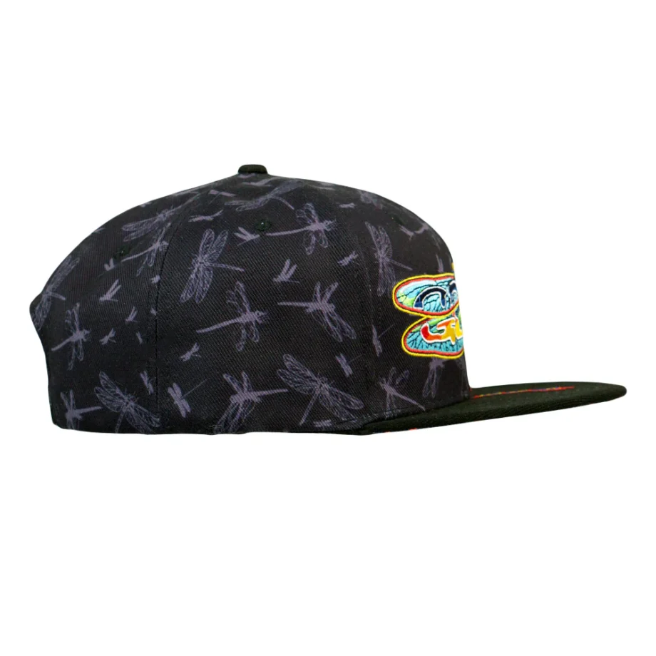 Goose Dragonfly Black Snapback Hat - Image 3