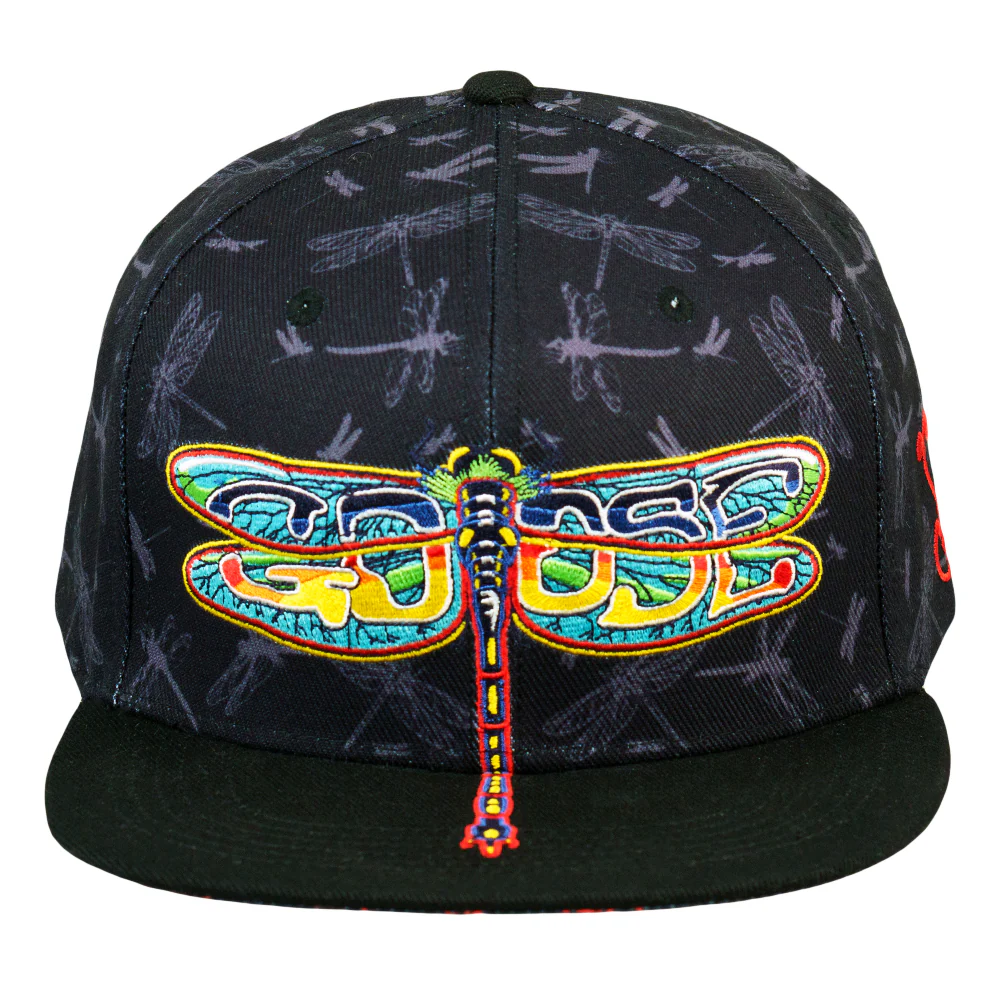 Grassrootsclothing656e112fd76629656e112fd78d0.74032557656e112fd78d0.jpg Goose Dragonfly Black Snapback Hat - Image 1