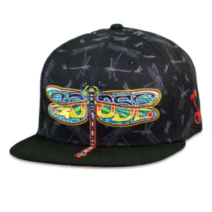 Goose Dragonfly Black Snapback Hat - Image 2