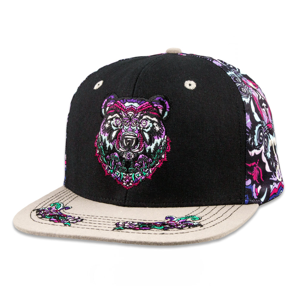 Grassrootsclothing664b67a73c0b35664b67a73c2bc.58529464664b67a73c2bc Ellie Paisley Bear Floral Snapback Hat - Image 1