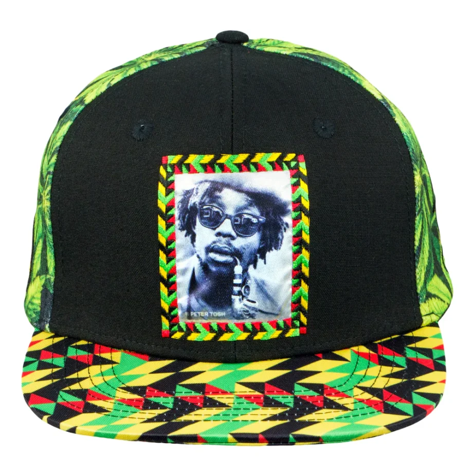 Peter Tosh Leaf Print Snapback Hat - Image 2
