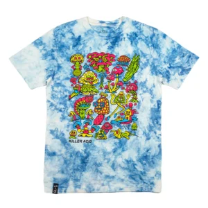 KILLER ACID MUSHROOM BLUE TIE DYE T SHIRT