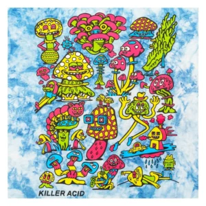 KILLER ACID MUSHROOM BLUE TIE DYE T SHIRT - Image 3