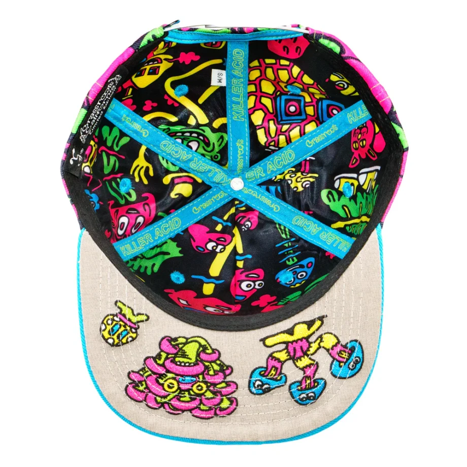Killer Acid Mushroom Pink Snapback Hat - Image 6