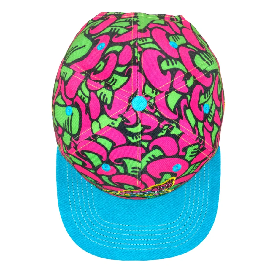 Killer Acid Mushroom Pink Snapback Hat - Image 3