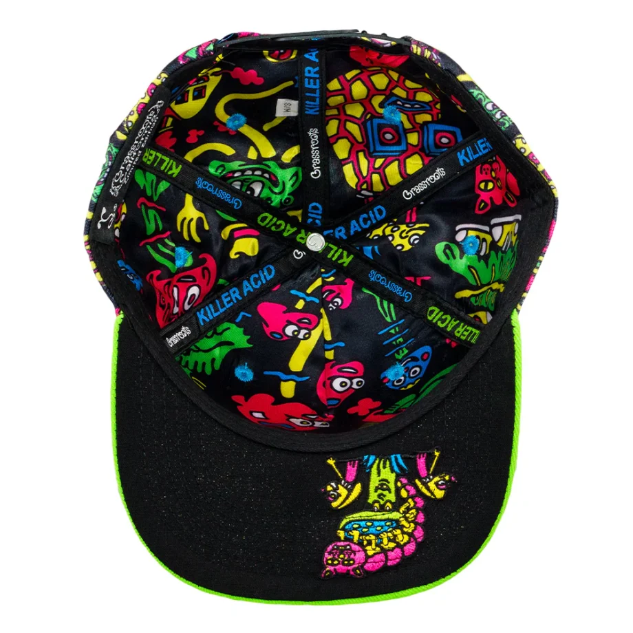 Killer Acid Mushroom Black Snapback Hat - Image 6