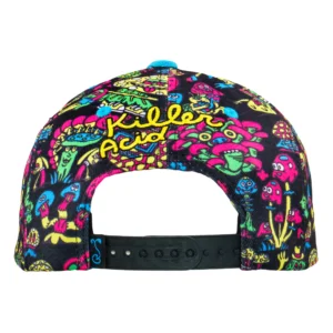 Killer Acid Mushroom Black Snapback Hat - Image 4