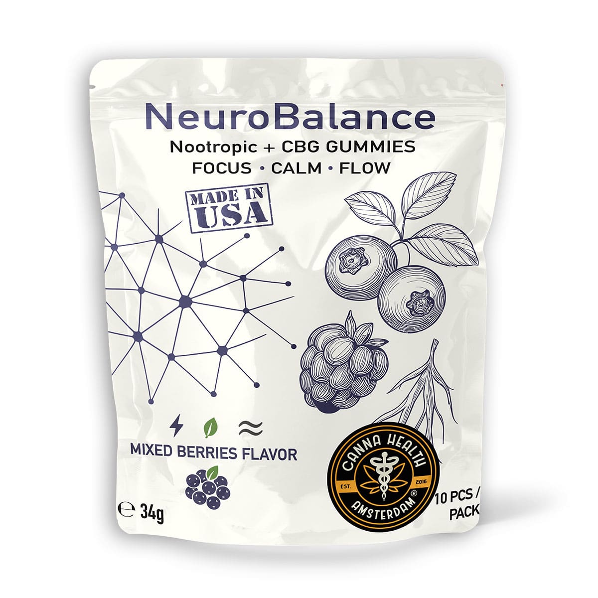 neurobalance berries-min NEUROBALANCE GUMMY: MIXED BERRIES – NOOTROPIC + CBG (250 mg)
