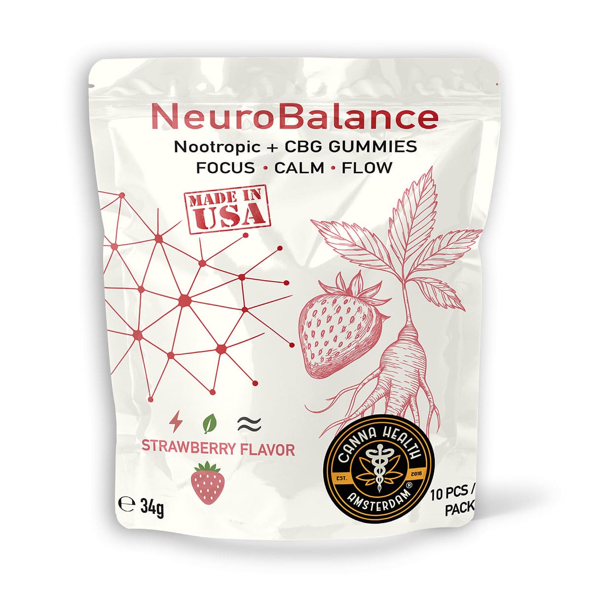 neurobalance strawberry-min NEUROBALANCE GUMMY: STRAWBERRY – NOOTROPIC + CBG 250mg