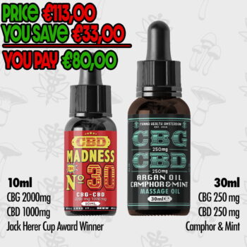 CBG Power Bundle – CBD Madness No.30 Oil (30%) & CBD-CBG Massage Oil
